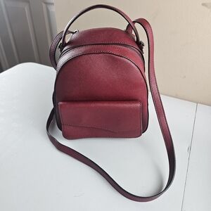 Botkier Cobble‎ Hill Mini Backpack Shoulder Crossbody Handbag Bag Red Burgundy